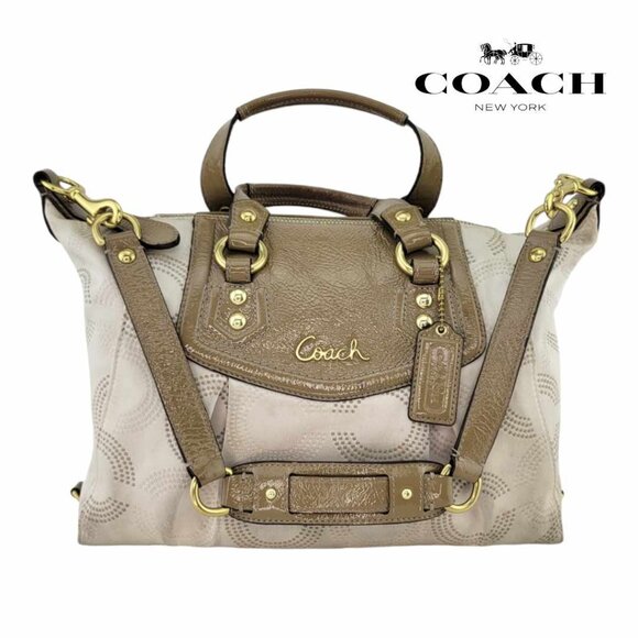 Coach Handbags - AUTHENTIC COACH Ashley Dotted Op Art Shoulder / Hand Bag